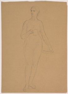 Dibujo, Mujer desnuda de pie, 1850-60 de Daniel Huntington