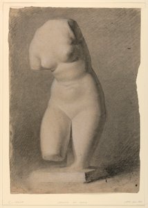 Dibujo, Torso femenino de un yeso, 1840 de Daniel Huntington