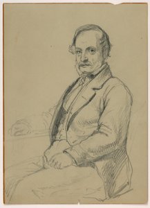 Dibujo, Hombre sentado, ca. 1860 de Daniel Huntington