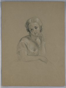 Dibujo, posible estudio para "Marth, 1860 de Daniel Huntington