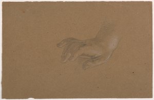 Dibujo, Estudio de la mano derecha, 1850-60 de Daniel Huntington
