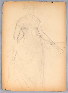 Dibujo, Boceto para un retrato de Bella Worsham, 1878 de Daniel Huntington