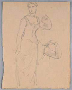 Dibujo, Boceto para un retrato de Bella Worsham, 1878 de Daniel Huntington