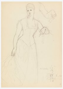 Dibujo, Boceto para un retrato de Bella Worsham, 1878 de Daniel Huntington