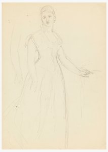 Dibujo, Boceto para un retrato de Bella Worsham, 1878 de Daniel Huntington