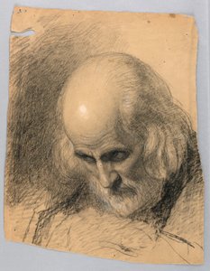 Dibujo, Estudio para "Una lección de caridad", 1863 de Daniel Huntington