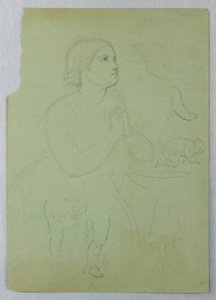 Dibujo, Estudio para "Communion of t, 1845 de Daniel Huntington