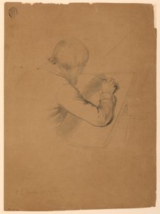 Dibujo, Estudio para "La comunión de los enfermos", 1844-45 de Daniel Huntington