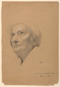 Dibujo, Estudio para "La comunión de los enfermos", 1844 de Daniel Huntington