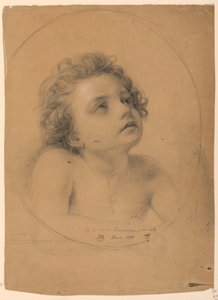 Dibujo, Estudio para "La comunión de los enfermos", 1845 de Daniel Huntington