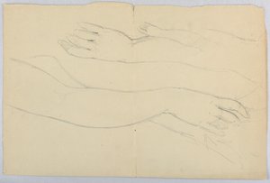 Dibujo, Estudio para "Martha Washing", 20 de diciembre de 1878 de Daniel Huntington
