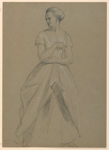 Dibujo, Estudio para "Recepción de Martha Washington", 1860 de Daniel Huntington