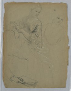 Dibujo, Estudio para "Recepción de Martha Washington", 1869 de Daniel Huntington