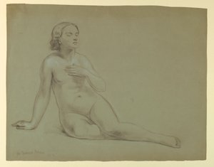 Dibujo, Estudio para "El sueño de Mercy", 1857 de Daniel Huntington