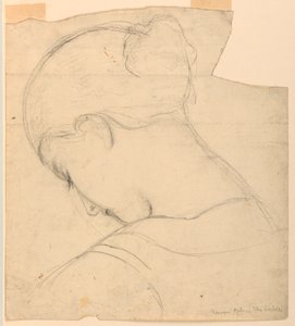 Dibujo, Estudio para "Muchacha romana", Cabeza de mujer, 1841 de Daniel Huntington