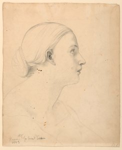 Dibujo, Estudio para "Lección sagrada", 1843 de Daniel Huntington