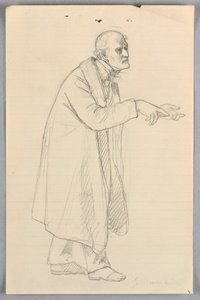 Dibujo, Estudio para "Grupo científico", 1858 de Daniel Huntington