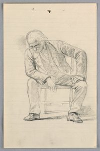 Dibujo, Estudio para "Grupo científico", 1858 de Daniel Huntington
