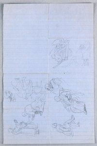 Dibujo, Estudio para "Grupo científico", 1858 de Daniel Huntington