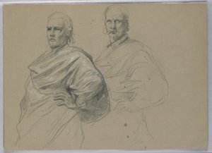 Dibujo, Estudio para "Tiziano mostrando, 1871-72 de Daniel Huntington