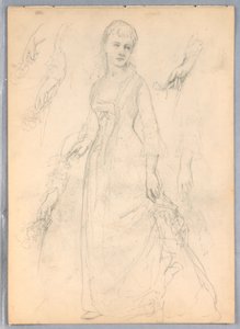 Dibujo, Estudio para "Tiziano mostrando, 1872 de Daniel Huntington