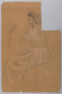 Dibujo, Estudio para "Tiziano mostrando, 1872 de Daniel Huntington
