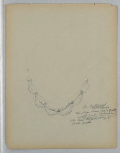 Dibujo, Estudio del collar en el retrato de Mrs. George Lewis, finales del siglo XIX de Daniel Huntington