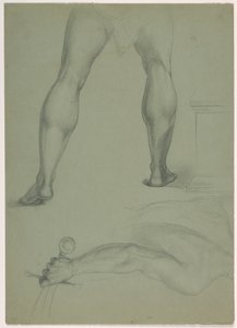 Dibujo, Dos estudios anatómicos, ca. 1850 de Daniel Huntington