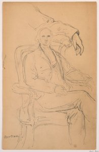 Dibujo, William H. Macy sentado, brazo izquierdo separado Estudio, 1884 de Daniel Huntington