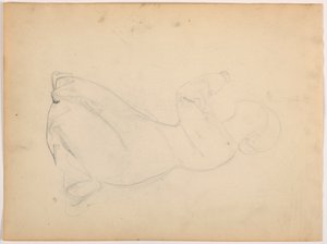 Dibujo, Mujer arrodillada, ca. 1852 de Daniel Huntington