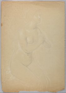 Desnudo femenino, estudio para "Una Magdalena" de Daniel Huntington