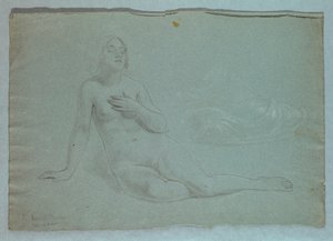 Estudio de figura de la Misericordia para "El sueño de la Misericordia" de Daniel Huntington