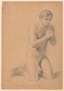 Figura masculina desnuda, estudio para "Comunión de los enfermos" de Daniel Huntington