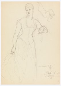 Boceto para un Retrato de Bella Worsham de Daniel Huntington
