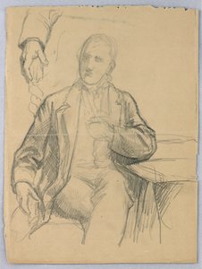 Boceto de hombre sentado en sillón de Daniel Huntington