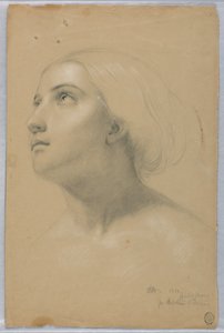 Estudio para la cabeza de la Misericordia en "Cristiana y sus hijos" de Daniel Huntington