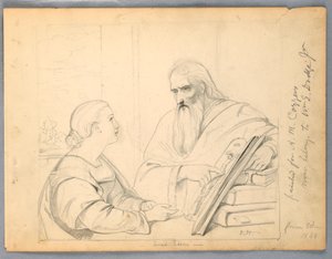 Estudio para "Lección sagrada" de Daniel Huntington