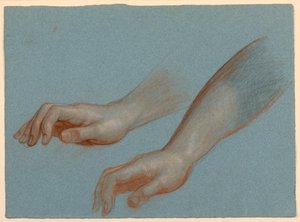 Estudio de la mano del ángel para "El sueño de la misericordia" de Daniel Huntington