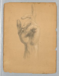 Estudio de la mano de un ángel para "El sueño de la misericordia" de Daniel Huntington