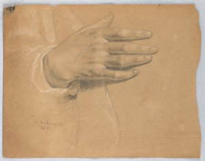 Estudio de la mano para "Marta reprendida" de Daniel Huntington