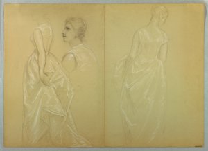Estudio de la Sra. Winthrop para "El Día de Recepción de Lady Washington" de Daniel Huntington