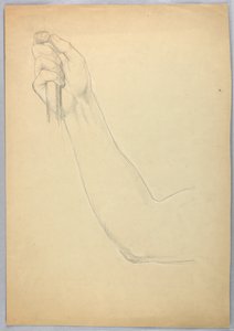 Estudio del brazo derecho para "Cristiana y su familia pasando por el valle de la sombra de la muerte" de Daniel Huntington