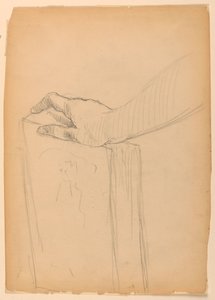 Estudio de mano derecha sobre un libro de Daniel Huntington