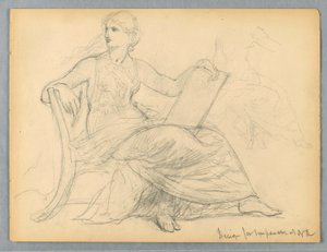 Estudio de mujer sentada para el tímpano de la Academia Nacional de Diseño de Daniel Huntington