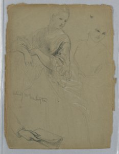 Estudio de Mujer de Pie para "La Corte Republicana" (Día de Recepción de Lady Washington) de Daniel Huntington