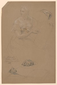 Estudio de mujer para "Filosofía y arte cristiano" de Daniel Huntington