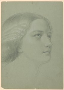 Estudio de la cabeza de una mujer para "Una Magdalena" de Daniel Huntington