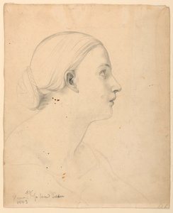 Estudio de la cabeza de una mujer para "Lección sagrada" de Daniel Huntington