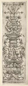 Ornamento de filete con candelabro de Daniel I Hopfer