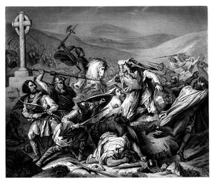 La batalla de Tours, 732 d.C., 1875 de Daniel John Pound